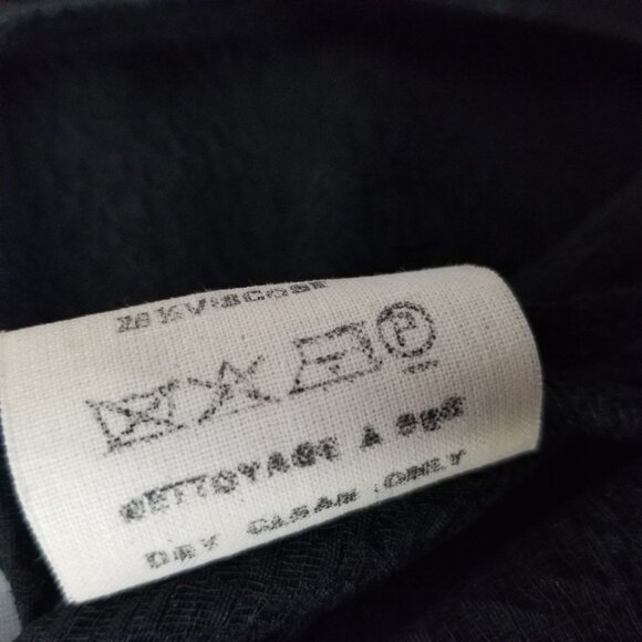 Vintage 80s Ann Taylor Black Textured Long Sleeve Midi Dress With Pointed Collar - Picture 13 of 13